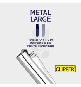 Medidas de tamaños de Mecheros CLIPPER Metal Large