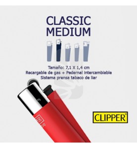 Tamaños y medidas de Mechero CLIPPER Classic Medium