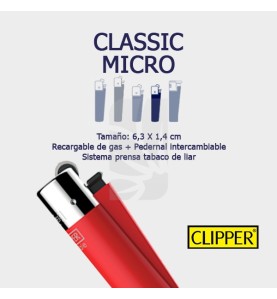 Tamaños y medidas de Mechero CLIPPER Classic Micro