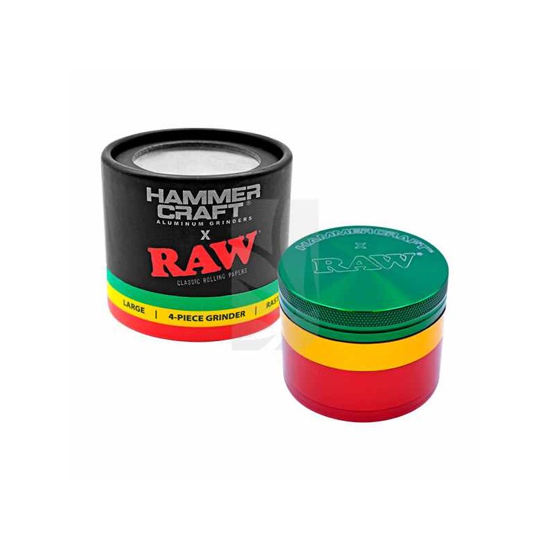 Grinder RAW L Hammercraft Rasta 4 partes Grinder RAW L Hammercraft Rasta 4 partes