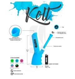 Tamaño del Bong KOLT de Silicona - Azul Indy Glow