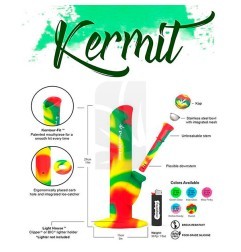 Tamaño del Bong KERMIT de Silicona - Rosa Miss Pinky