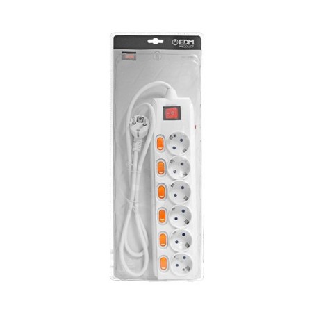 6-socket power strip with 6 switches