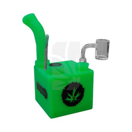 Bong KUBE en Verde de Silicona de PieceMaker