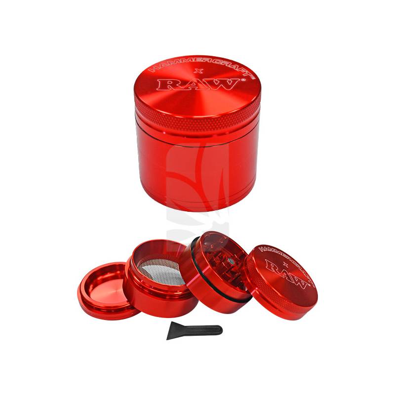Grinder RAW L Hammercraft rosso 4 parti Grinder RAW L Hammercraft rosso 4 parti