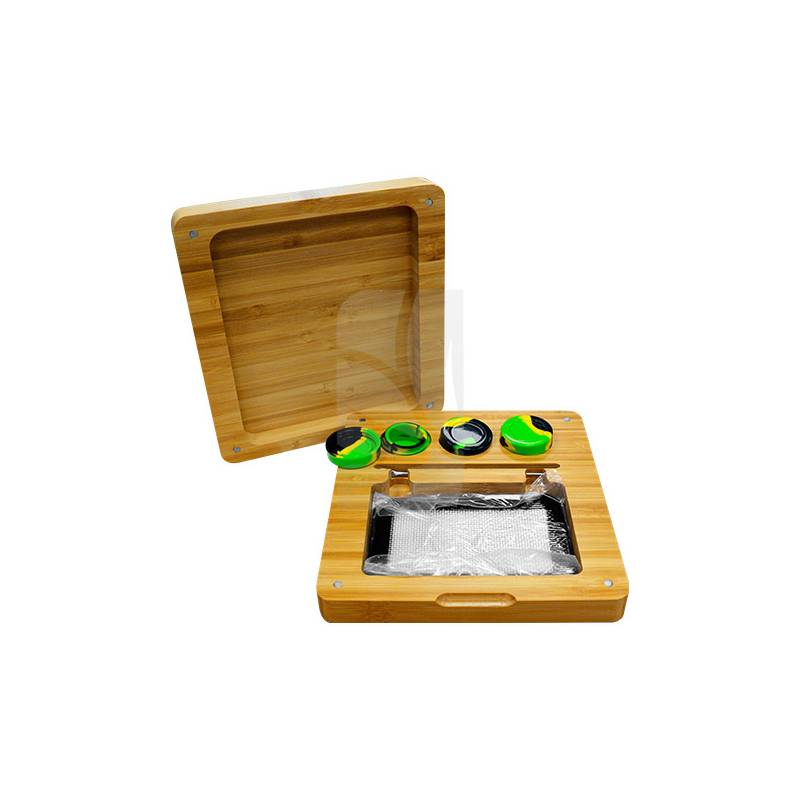 Bamboo Dab Kit Box 19x18x4 cm Bamboo Dab Kit Box 19x18x4 cm