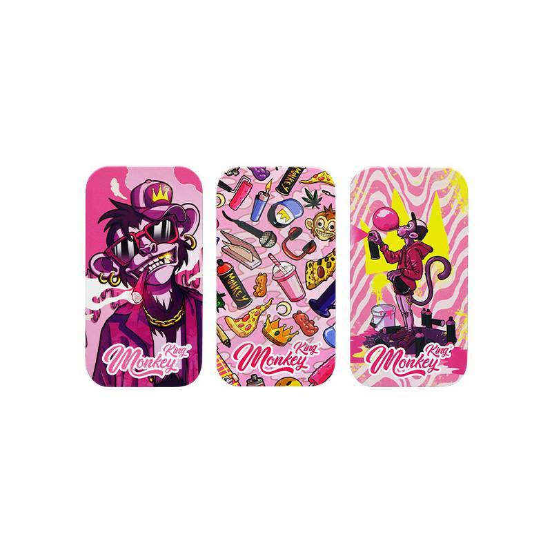 Pack 3 Pink Monkey King Metal Boxes