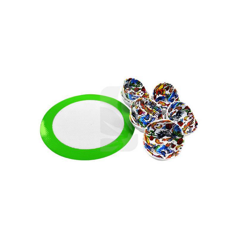 Pack of 10 Silicone Bowls + Mat