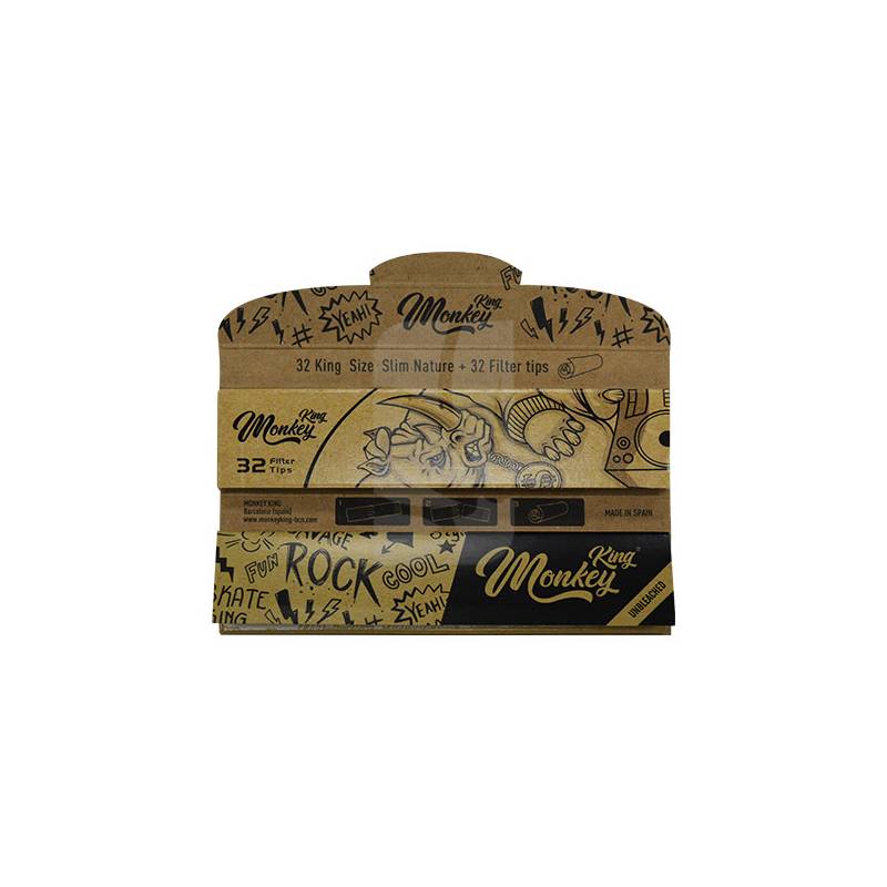 Papel Monkey King Size Slim+Tips Natural