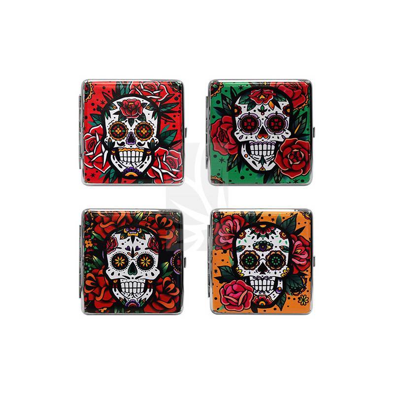 Pitillera Skulls and Flowers 20 Cigarrillos