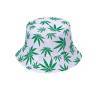Hippie Beanie White & Green Leaves