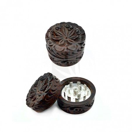 Grinder de Leaf en Madera y Aluminio de 2 Partes