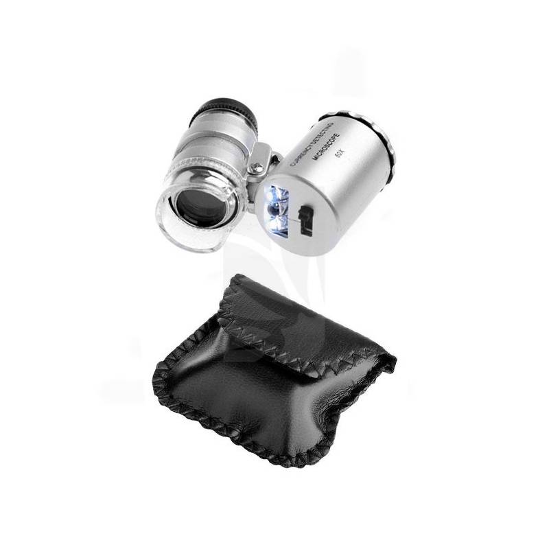 Mini Microscopio 60x con Luz Led Mini Microscopio 60x con Luz Led