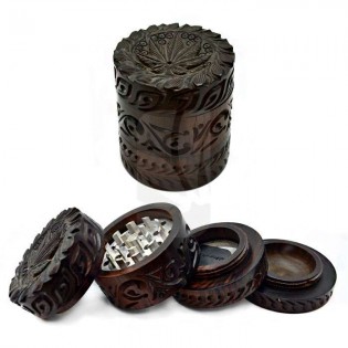 Grinder Leaf de Madera y Aluminio de 4 Partes