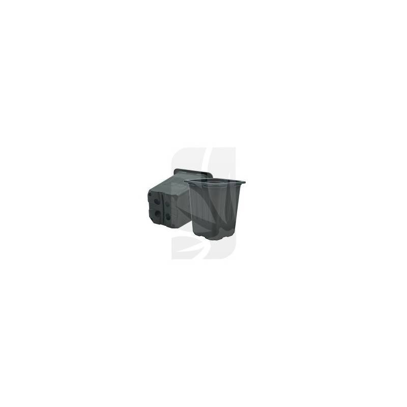 Maceta cuadrada negra/gris 0.23 L. 7x7x8 cm. Maceta cuadrada negra/gris 0.23 L. 7x7x8 cm.