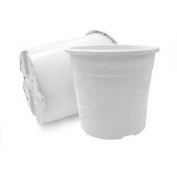 Maceta redonda blanca 10 Litros 26 x 24 cm.