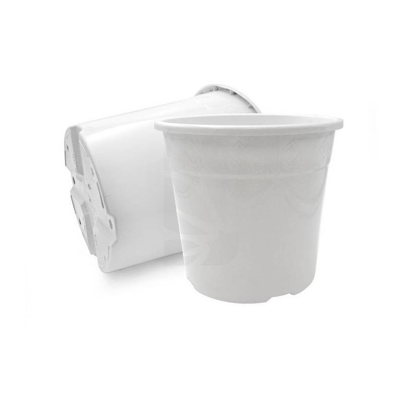 Maceta redonda blanca 10 Litros 26 x 24 cm. Maceta redonda blanca 10 Litros 26 x 24 cm.