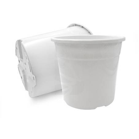 Maceta redonda blanca 10 Litros 26 x 24 cm.