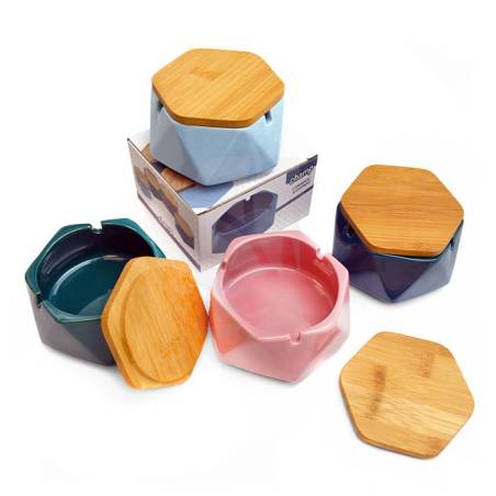 Cenicero ceramica con tapa