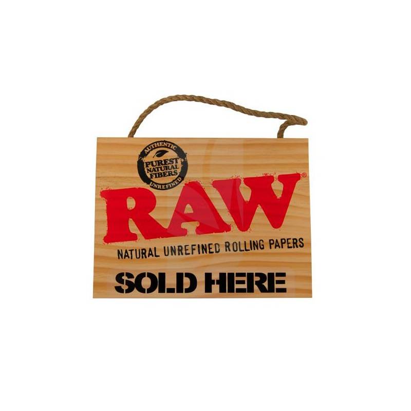 Raw cartel madera pequeño Raw cartel madera pequeño