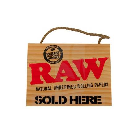 Raw cartel madera pequeño
