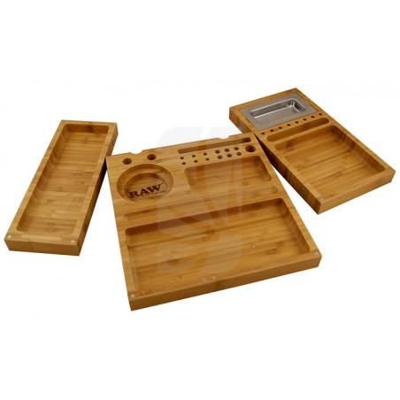 RAW Triple Bamboo Rolling Tray Box 💛 BUY