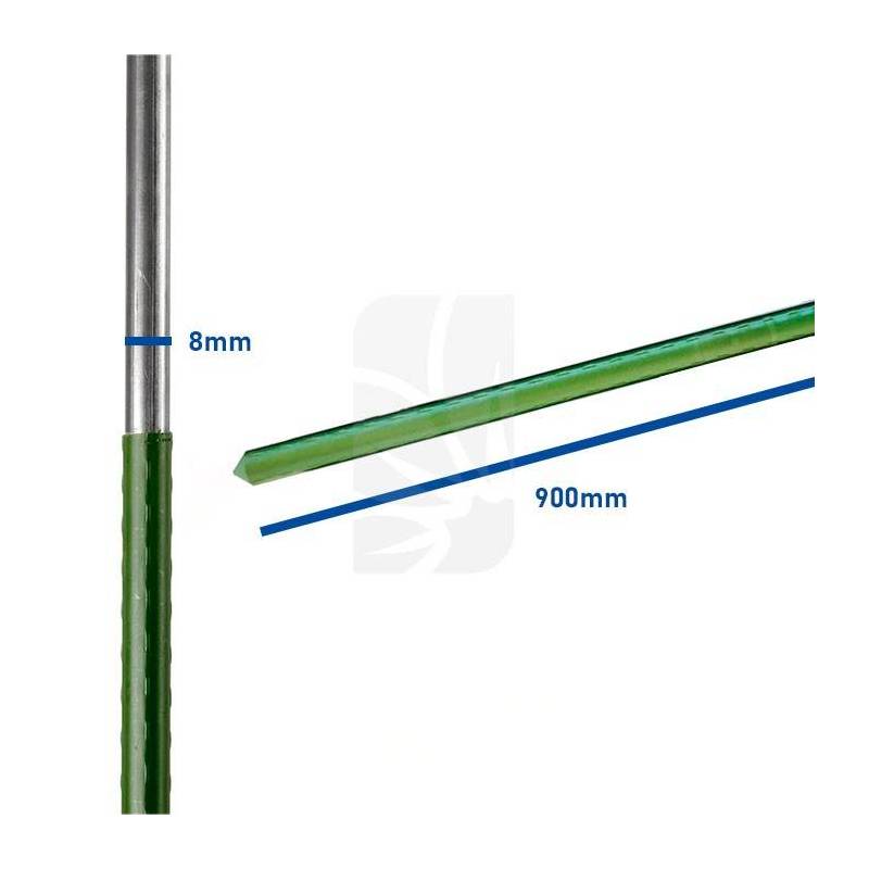 Plastic-coated steel tutor 900mm./8mm.