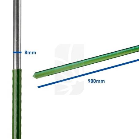 Plastic-coated steel tutor 900mm./8mm.