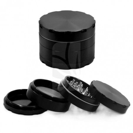 Grinder de luxe de 4 partes negro 62 mm.