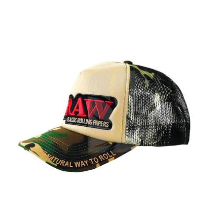 Boné RAW Trucker com rede bege com poker