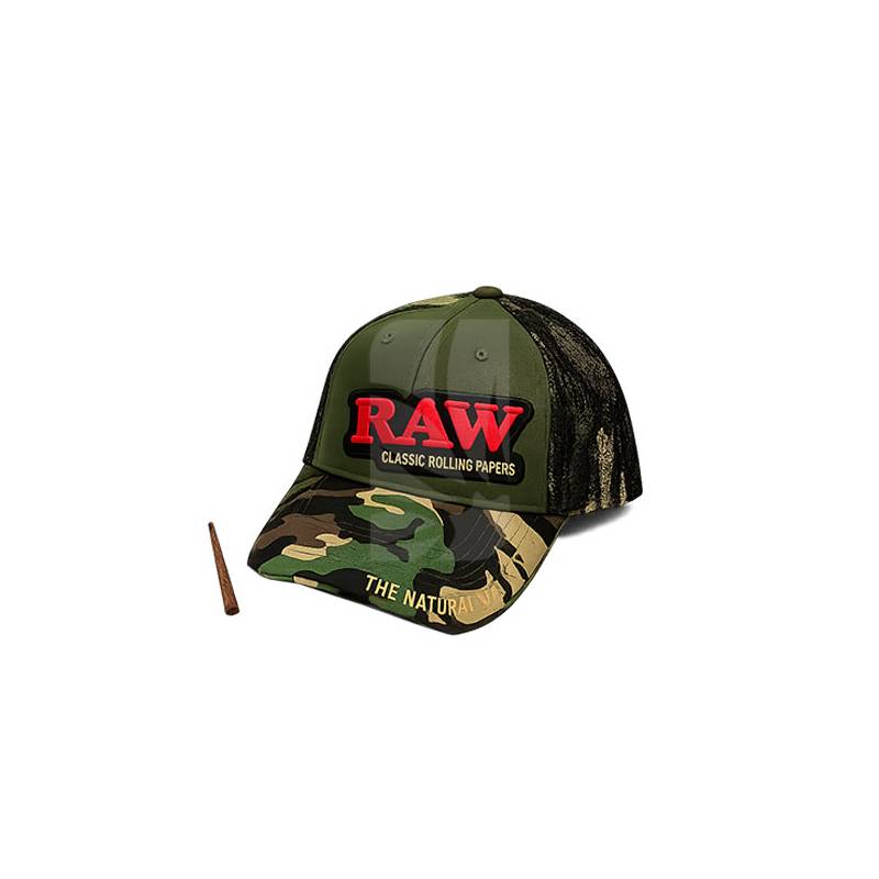 Casquette RAW Trucker filet camouflage avec poker
