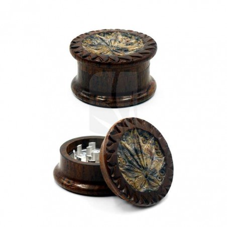 Comprar Grinder HQ Leaf de Madera, Piedra y Aluminio de 2 Partes barato