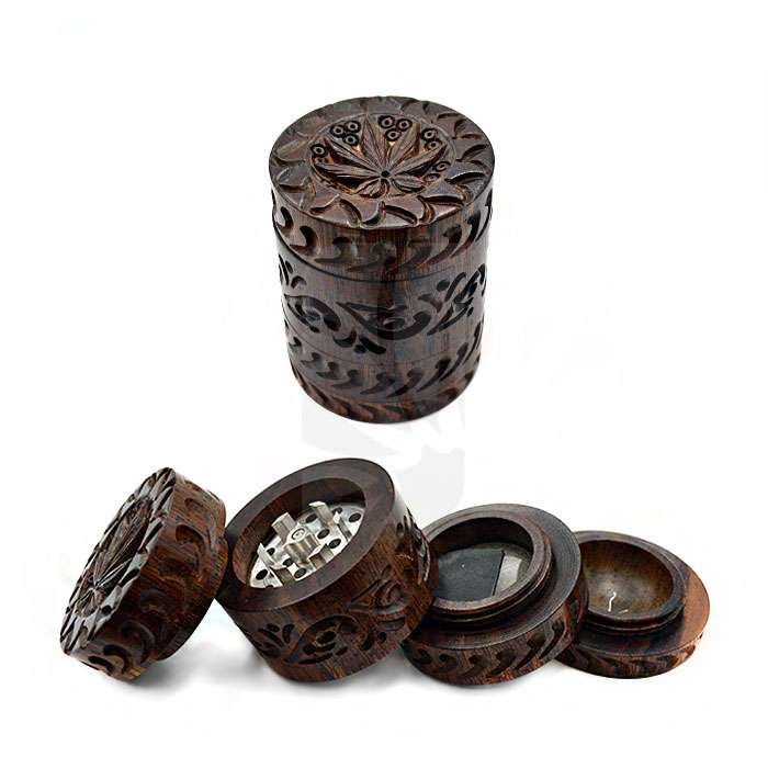 Leaf Wood & Aluminum Grinder 43 x 52 mm – 4 Parts